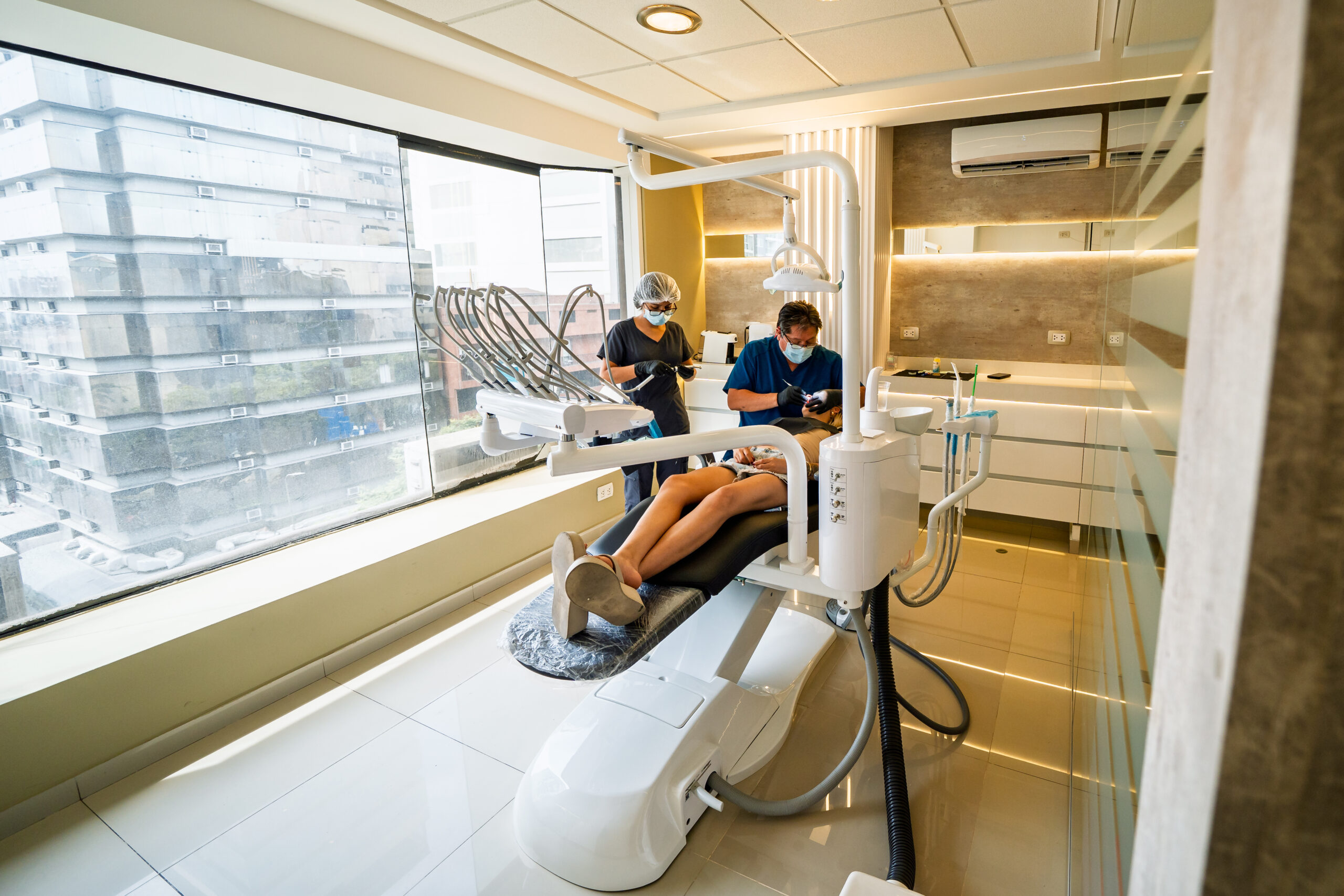 Modern dental operatory setup during practice build-out and construction planning